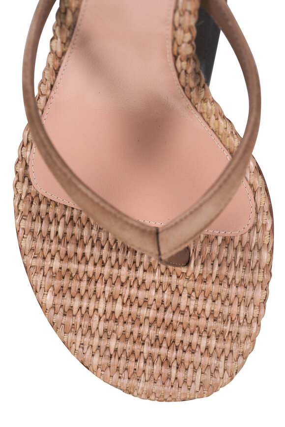 Gianvito Rossi Calypso Camel Raffia Sandal, 70mm - view 5