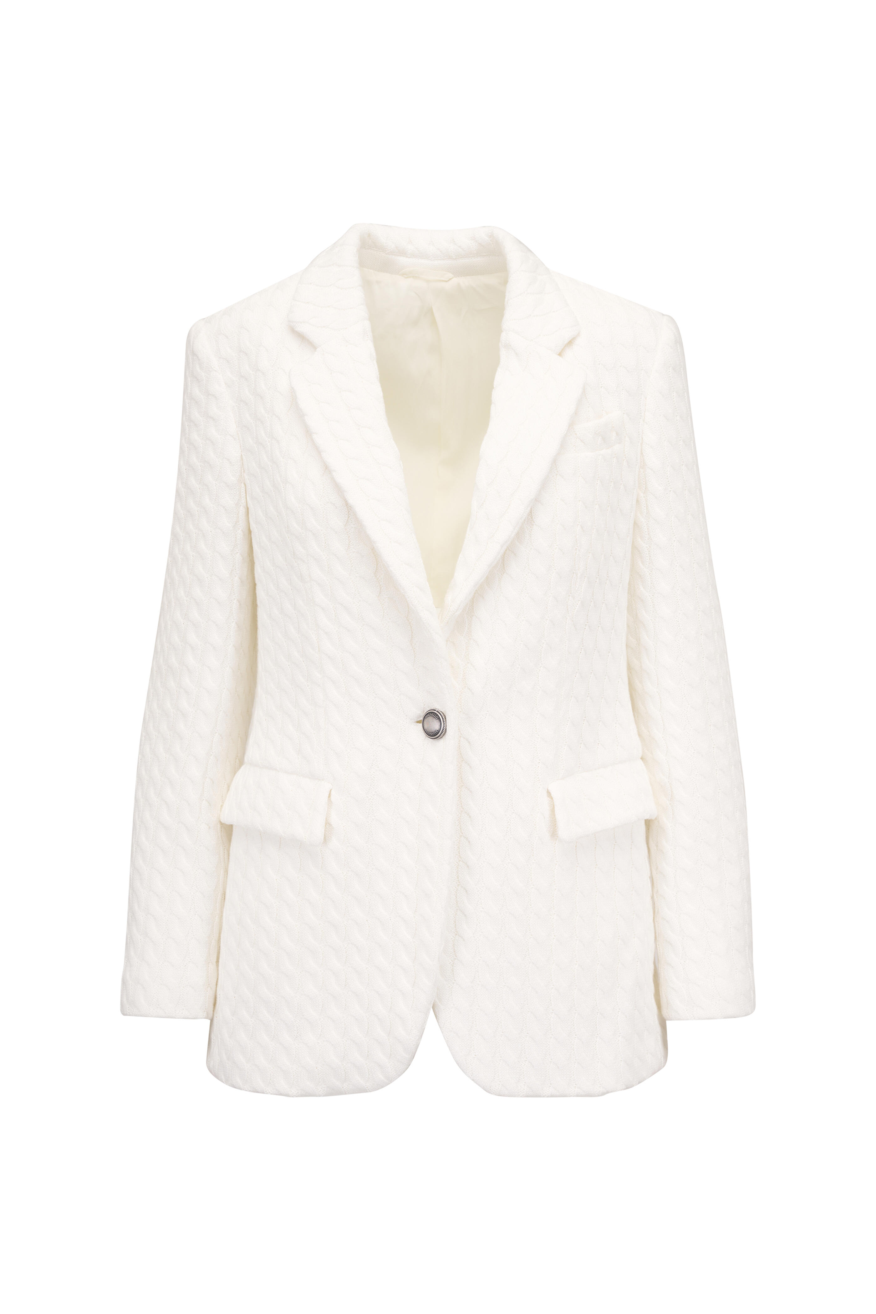 Brunello Cucinelli - Ivory Cable Knit Cotton Blazer