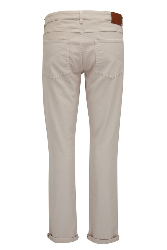 Brunello Cucinelli - Off White Garment Dyed Skinny Fit Jean