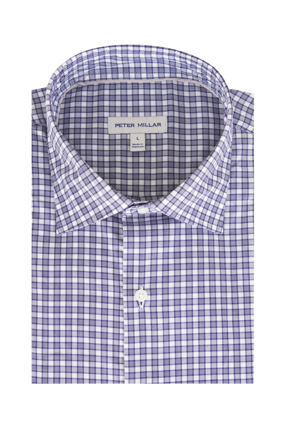 Peter Millar Navy Blue Check Sport Shirt - view 1