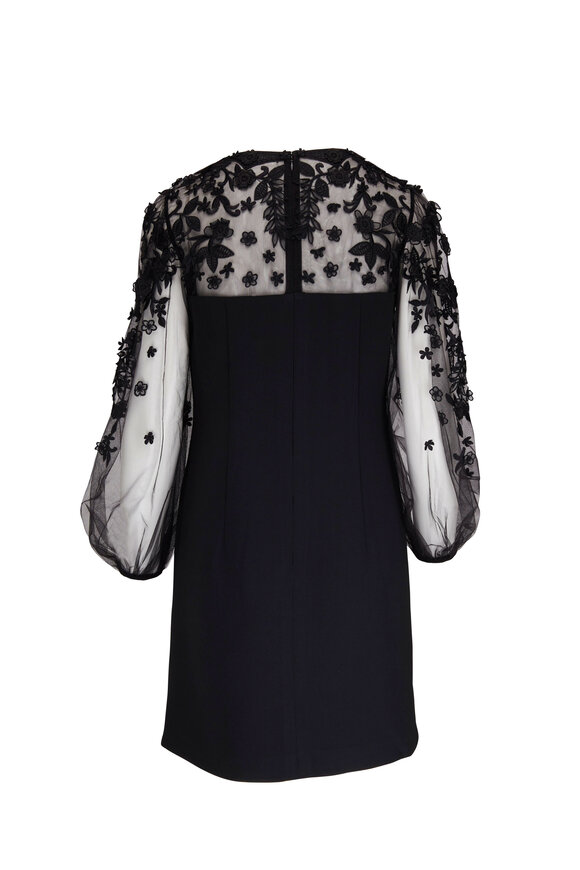 Carolina Herrera - Black Lace Applique Dress 