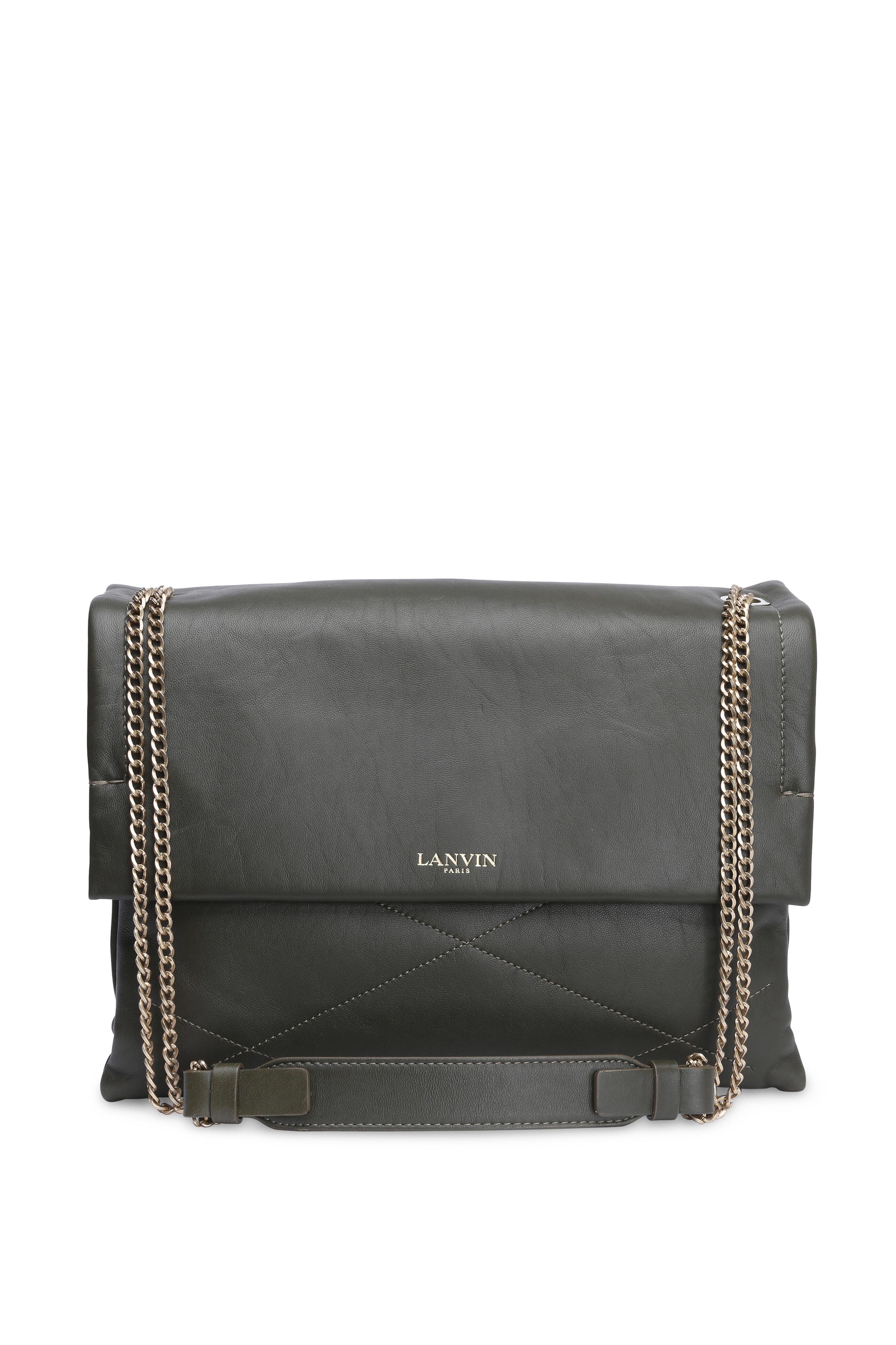 Lanvin - Sugar Olive Green Leather Medium Shoulder Bag