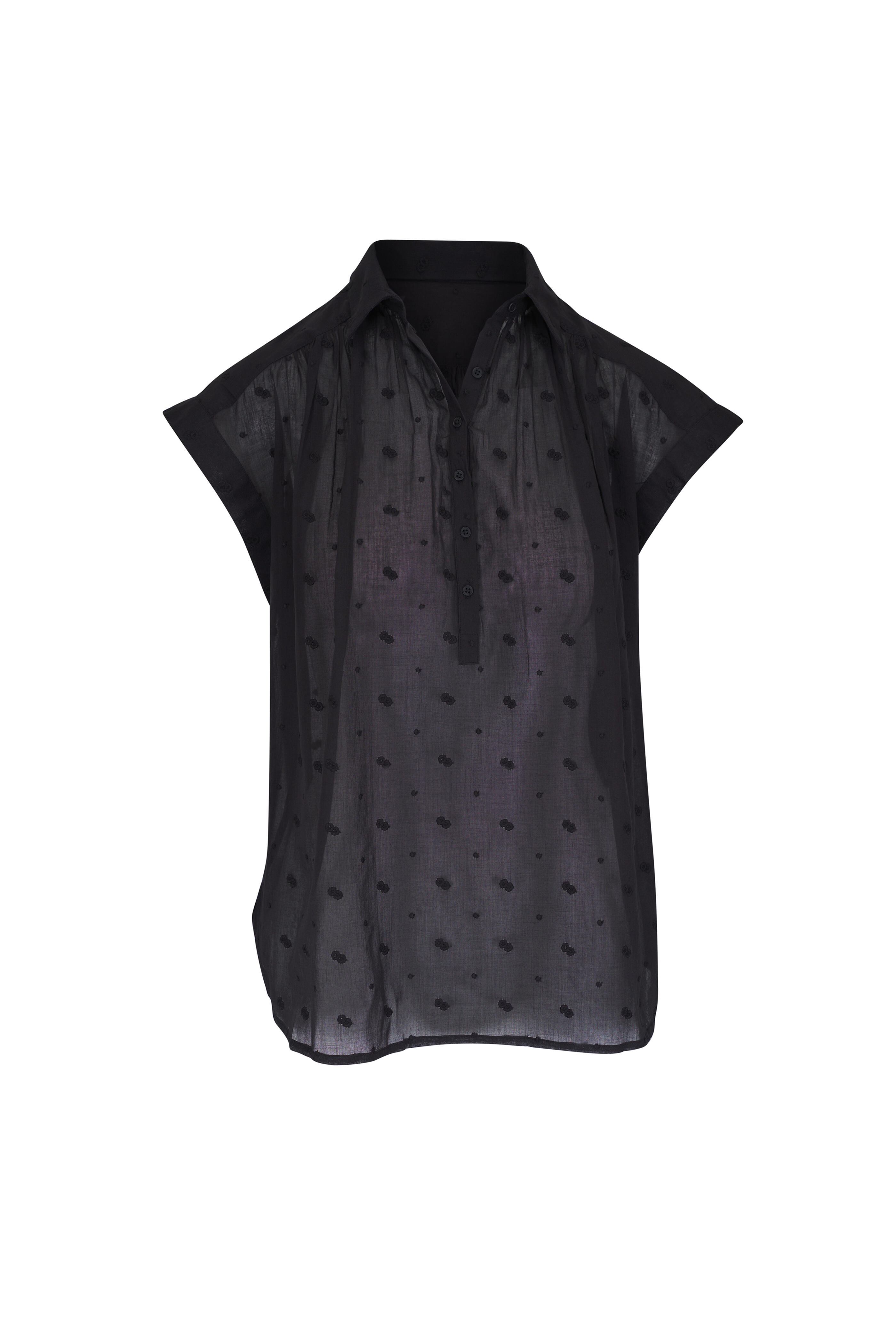 Nili Lotan - Normandy Black Cotton Blouse