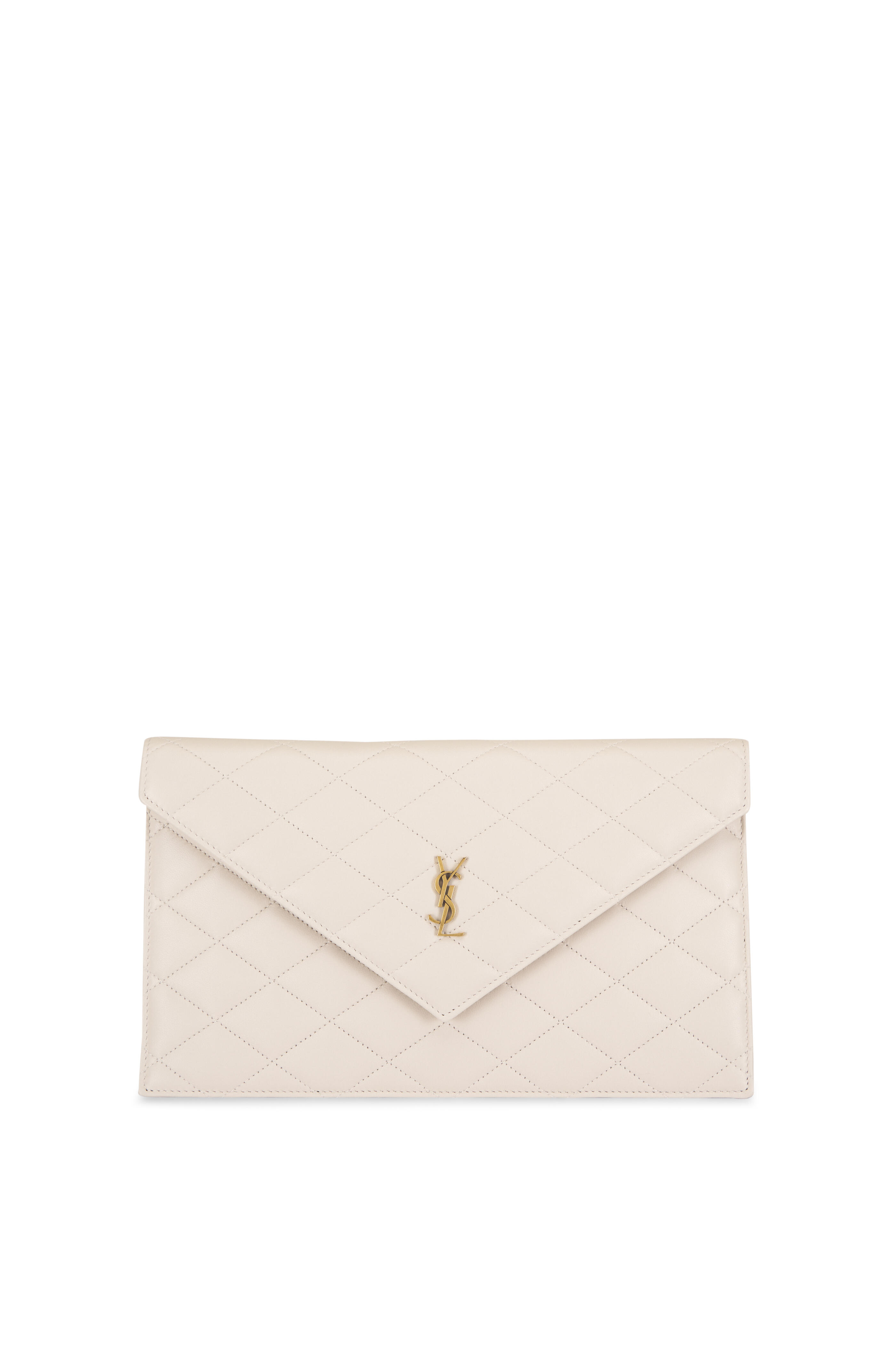 Saint Laurent - Paris Blanc Vintage Diamond Quilted Leather Pouch