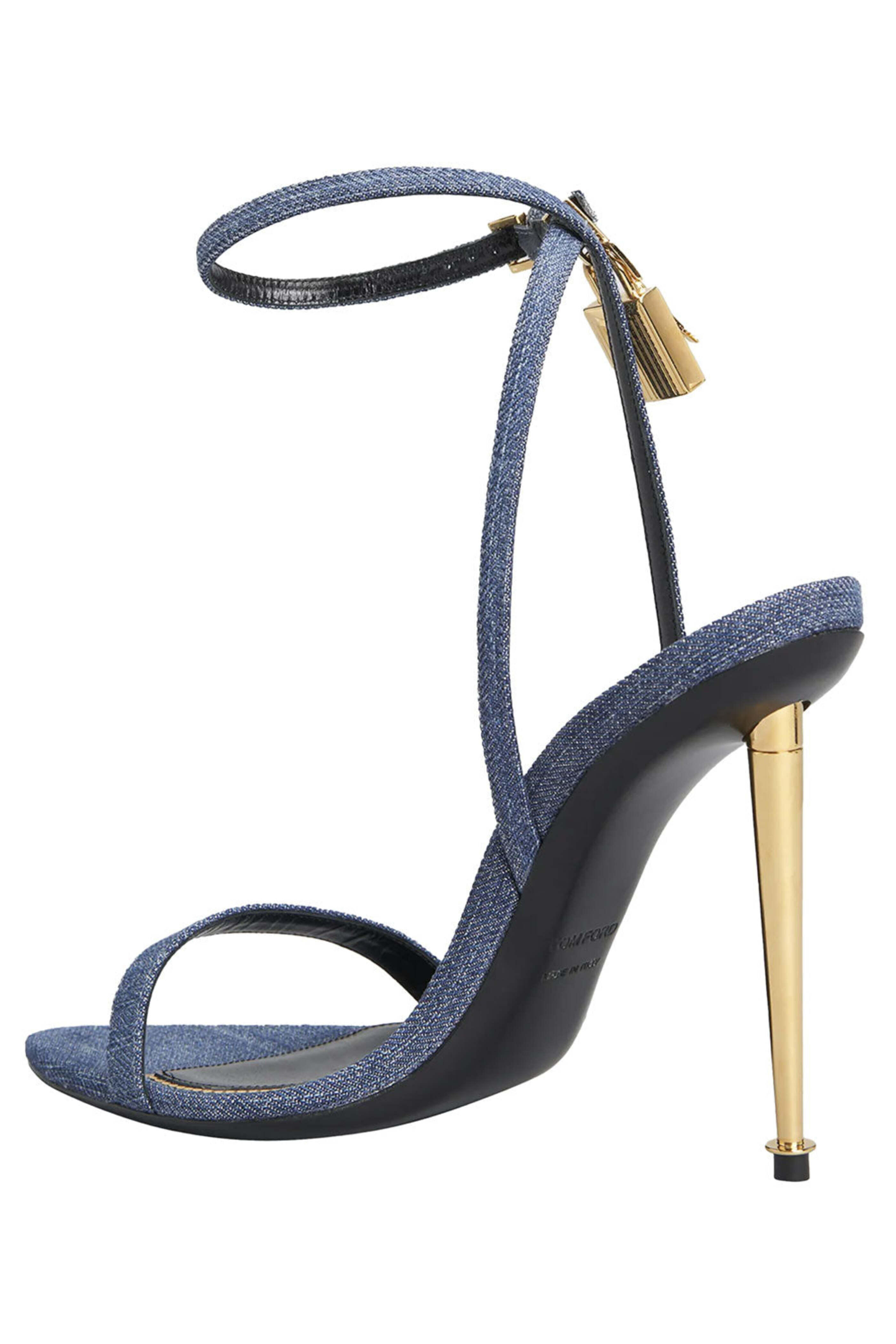 Tom Ford - Lock and Key 85mm Sandal in Denim | Mitchell Stores