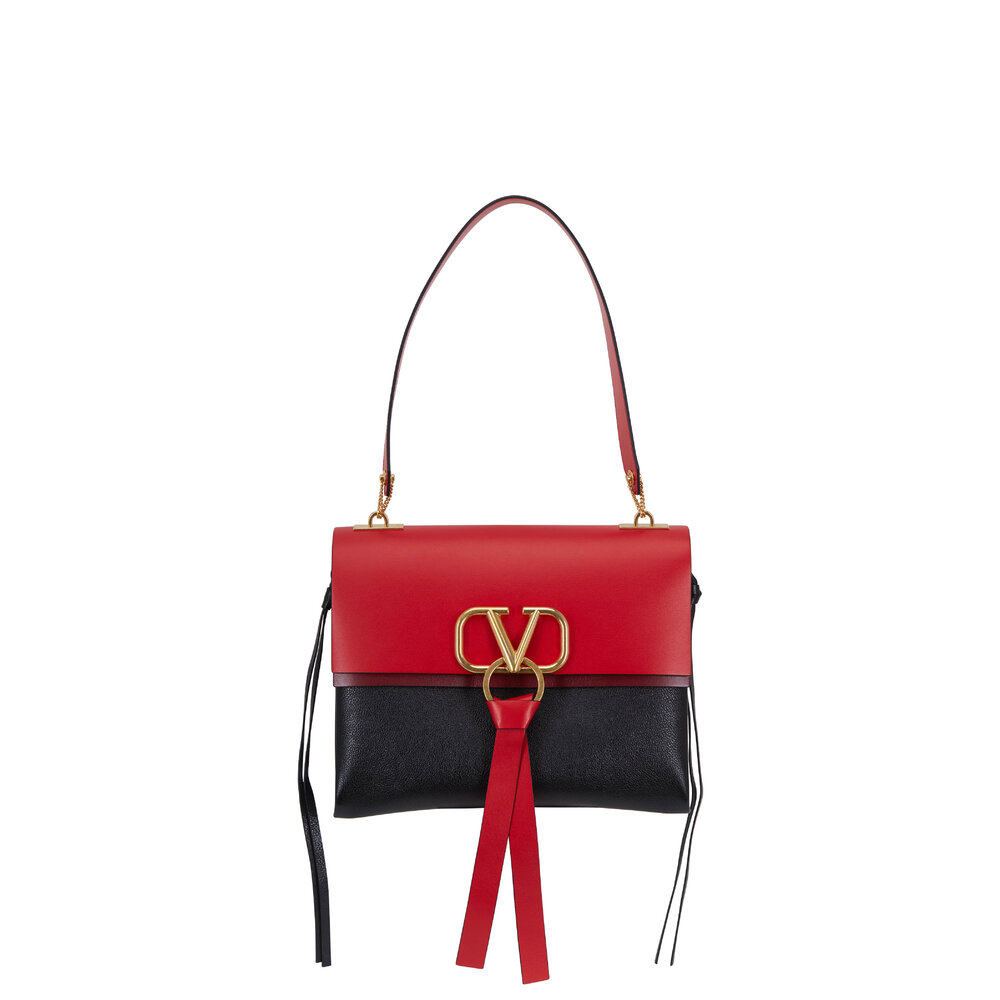 Valentino - Valentino Garavani Vring Textured-leather Shoulder Bag