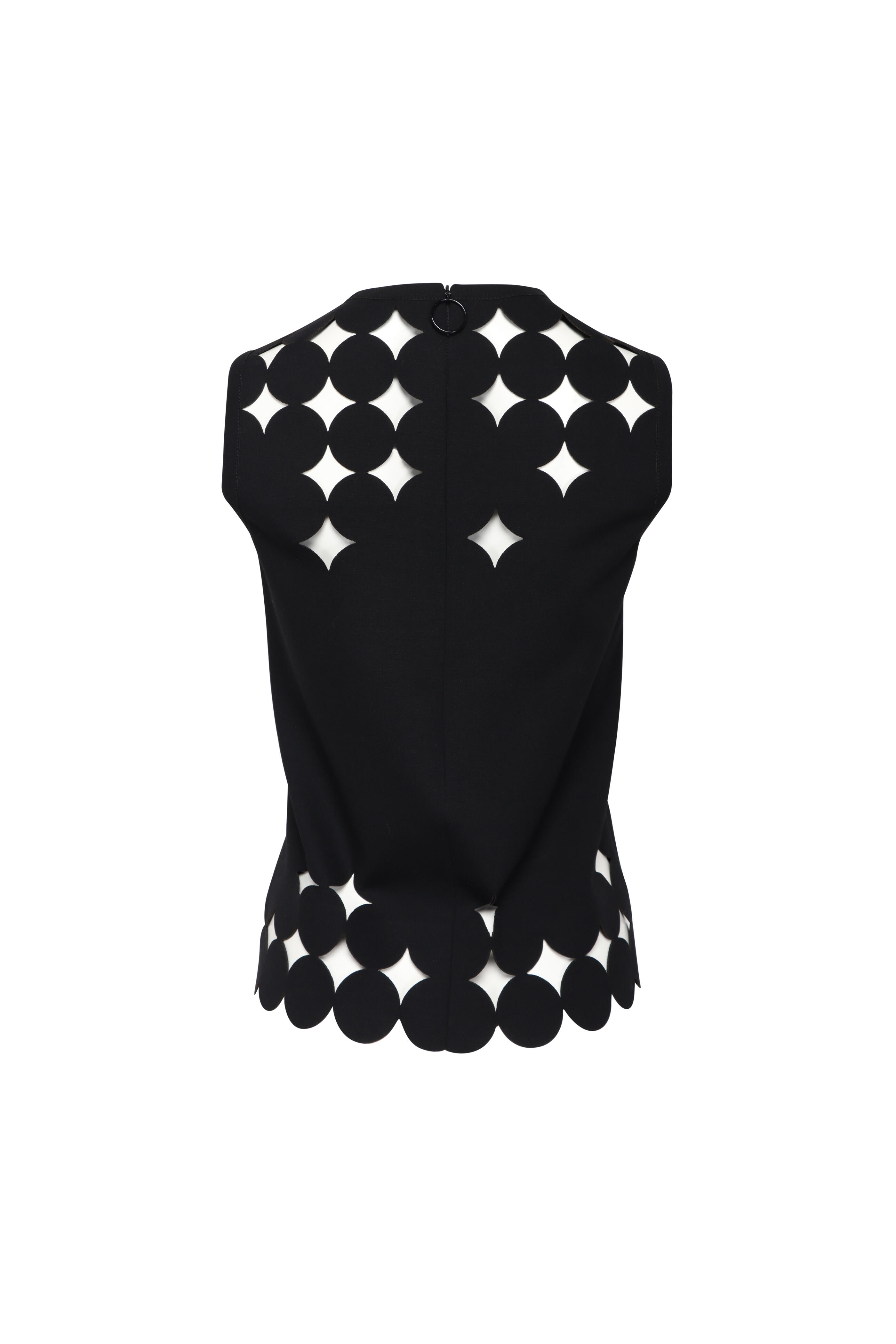 Akris Punto - Black Dropping Dot Sleeveless Blouse
