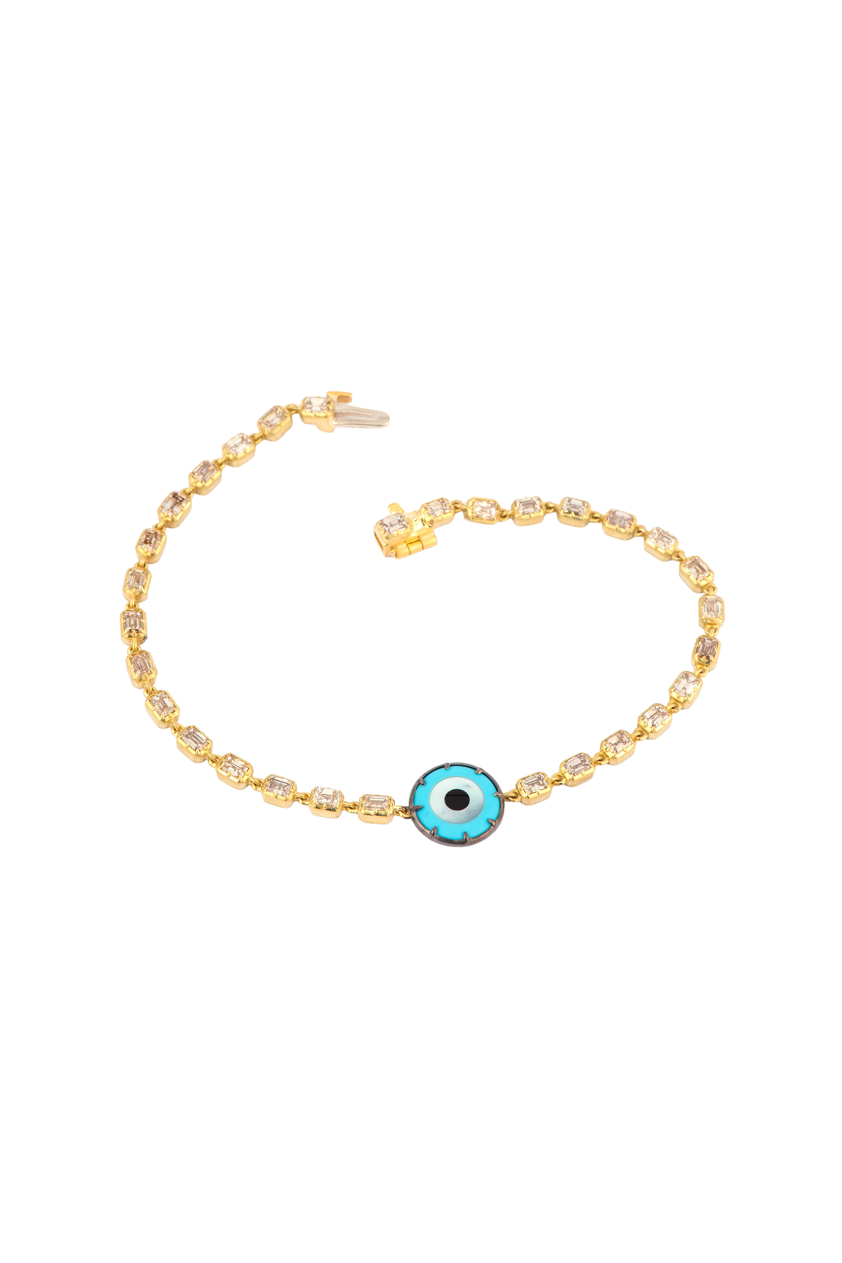 Sylva & Cie - Evil Eye Champagne Diamond Bracelet - view 1