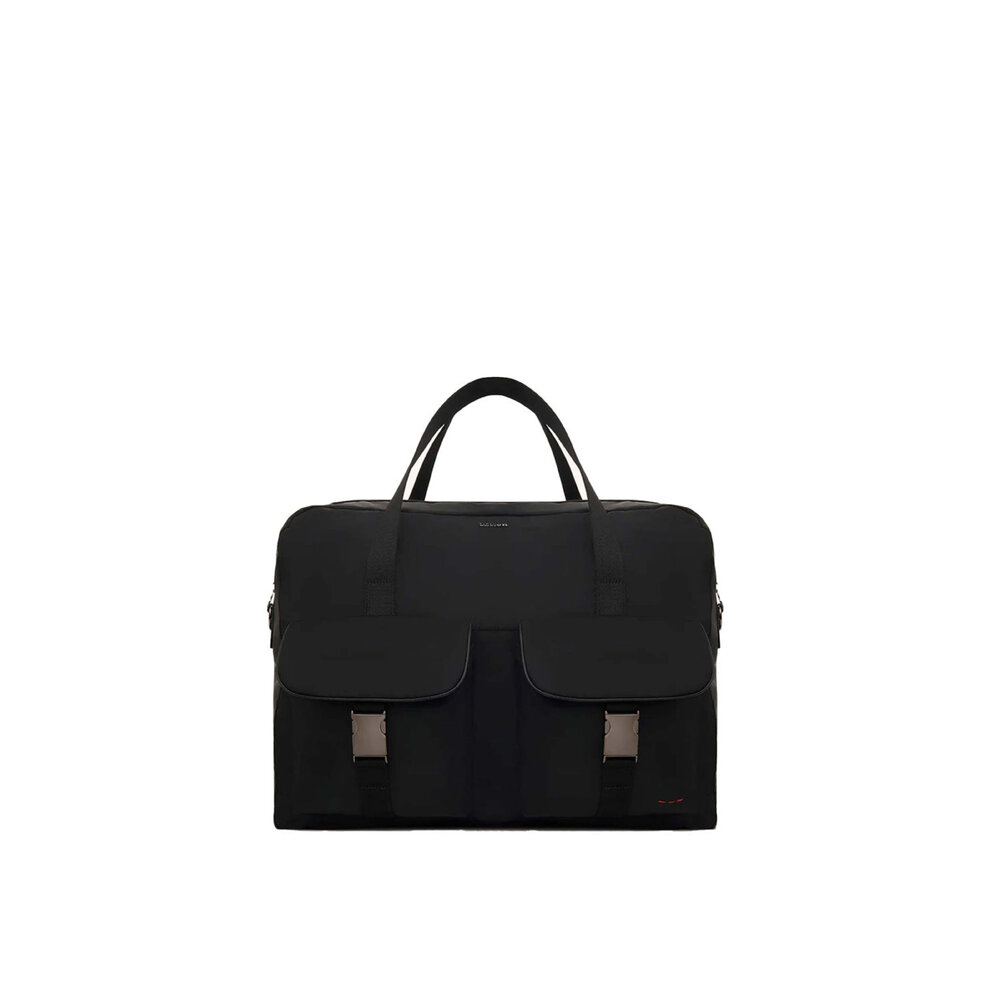 Kiton Black Nylon Overnight Duffle Bag Mitchell Stores