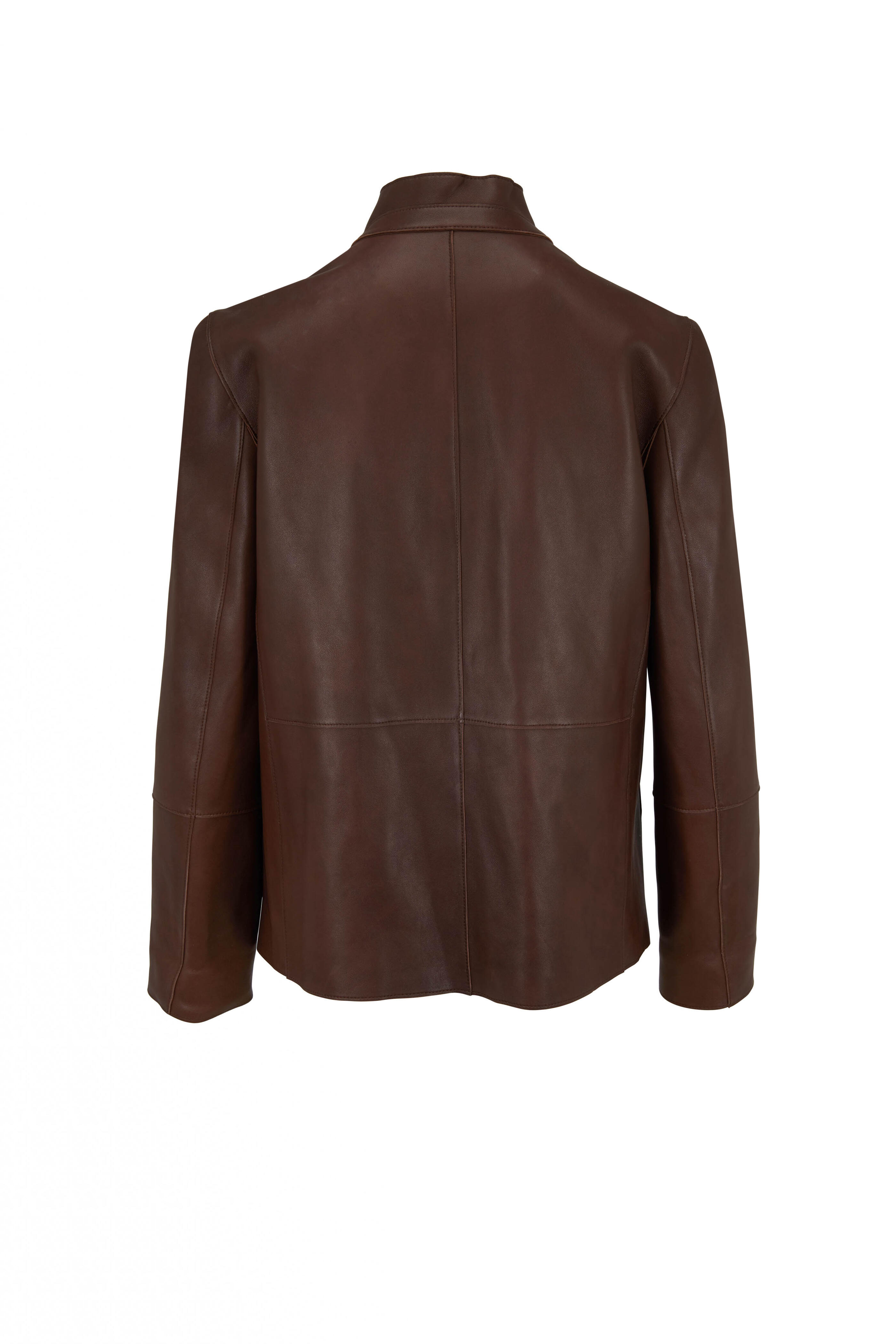 ジャケット Brunello Cucinelli Brown leather overshirt jacket Brunello Cucinelli - Brown Leather Jacket | Mitchell Stores