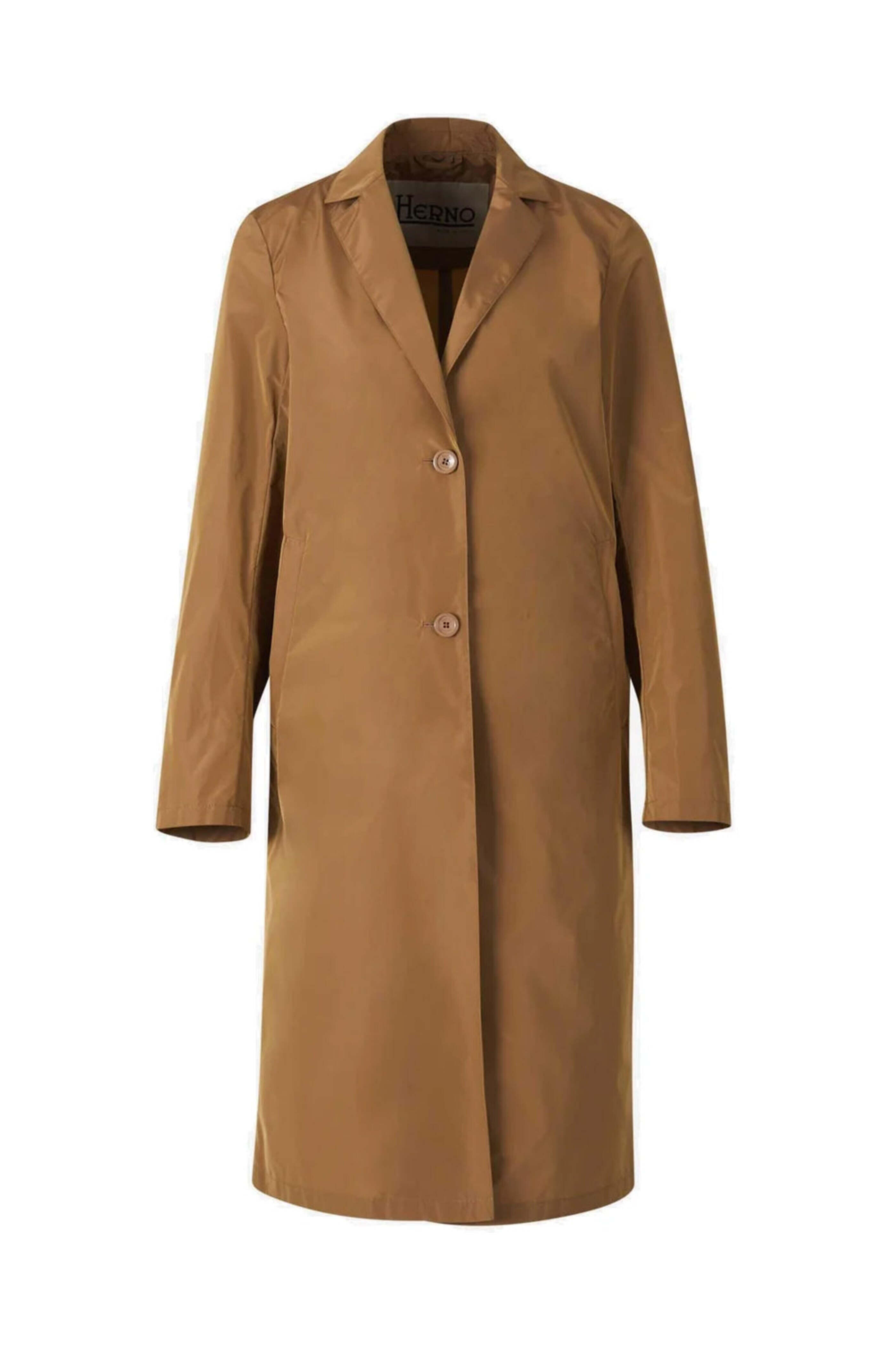 Herno - Camel Techno Taffeta Single Button Trench Coat
