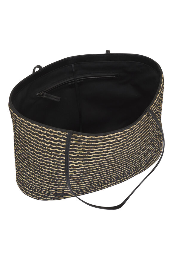 The Row Large Beau Black & Natural Raffia Tote - view 4