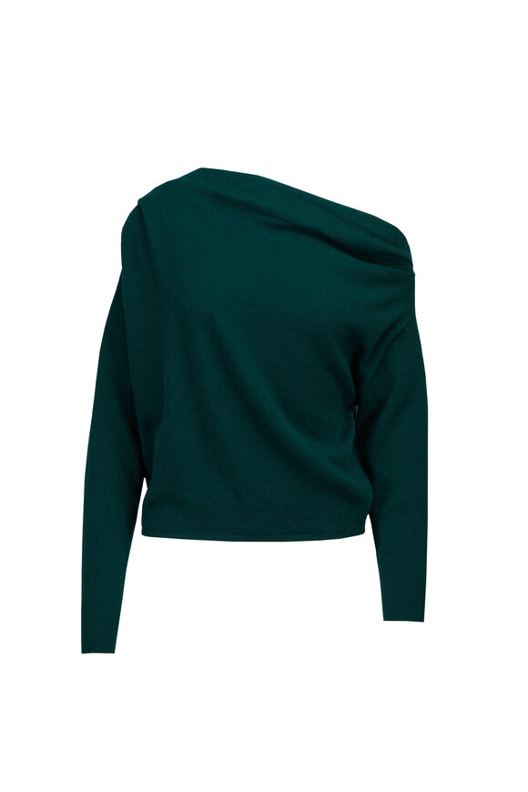 The Sei Asymmetrical Forest Green Drape Sweater - view 1