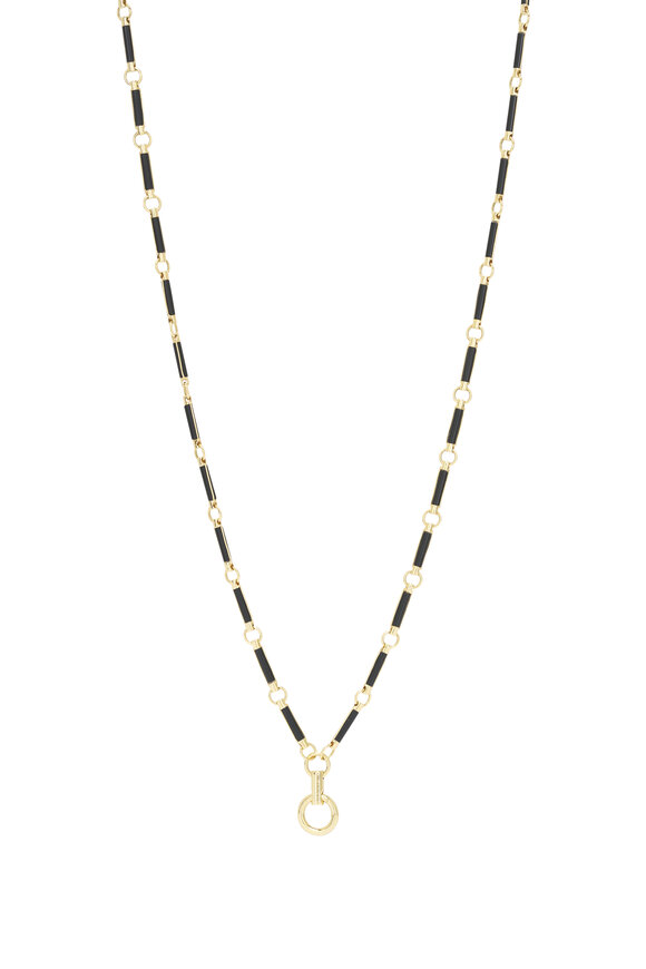 Foundrae Onyx Stone Handing Clock Weight Necklace - view 1