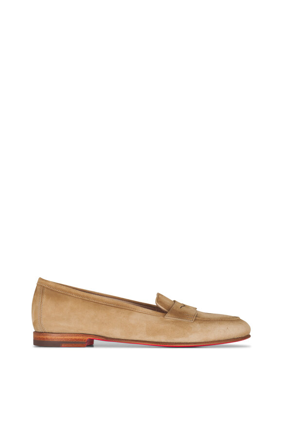 Santoni - Carla Beige Suede Loafer 