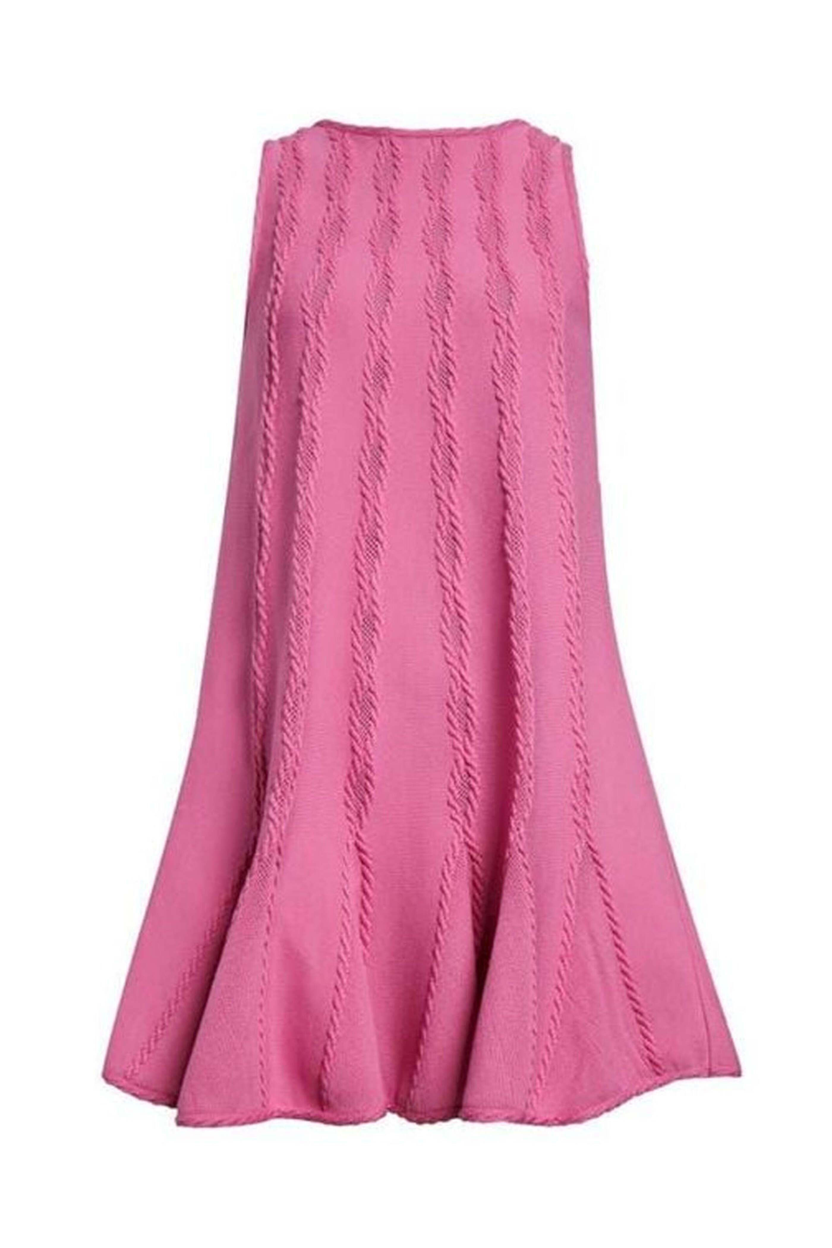 Oscar de la Renta - Rosehip Braided Knit Trapeze Dress