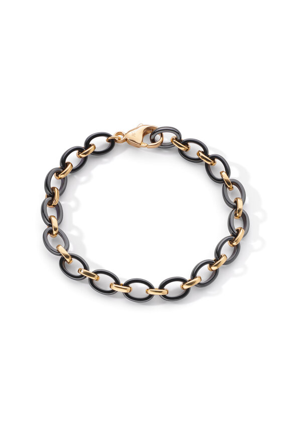 Audrey 14k Yellow Gold Bangle Bracelet in White Diamonds