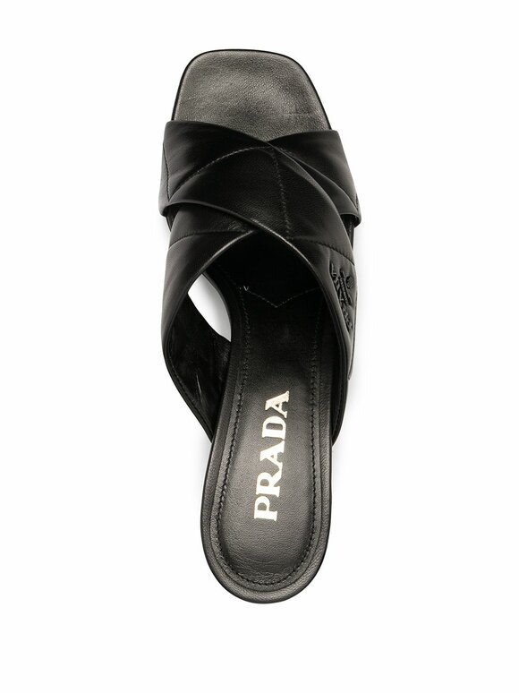 Prada - Black Quilted Leather Mule, 55mm