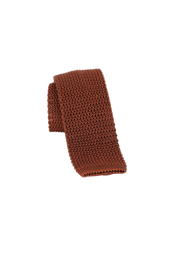 Charvet - Rust Silk Knit Necktie