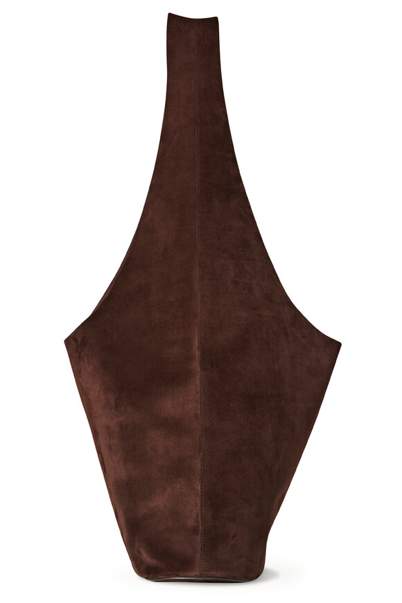 The Row - Bindle Three Mocha Suede Hobo Bag