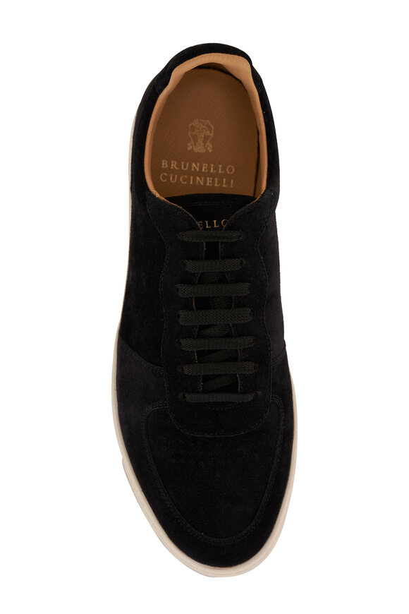 Brunello Cucinelli - Black Suede Low Top Sneaker