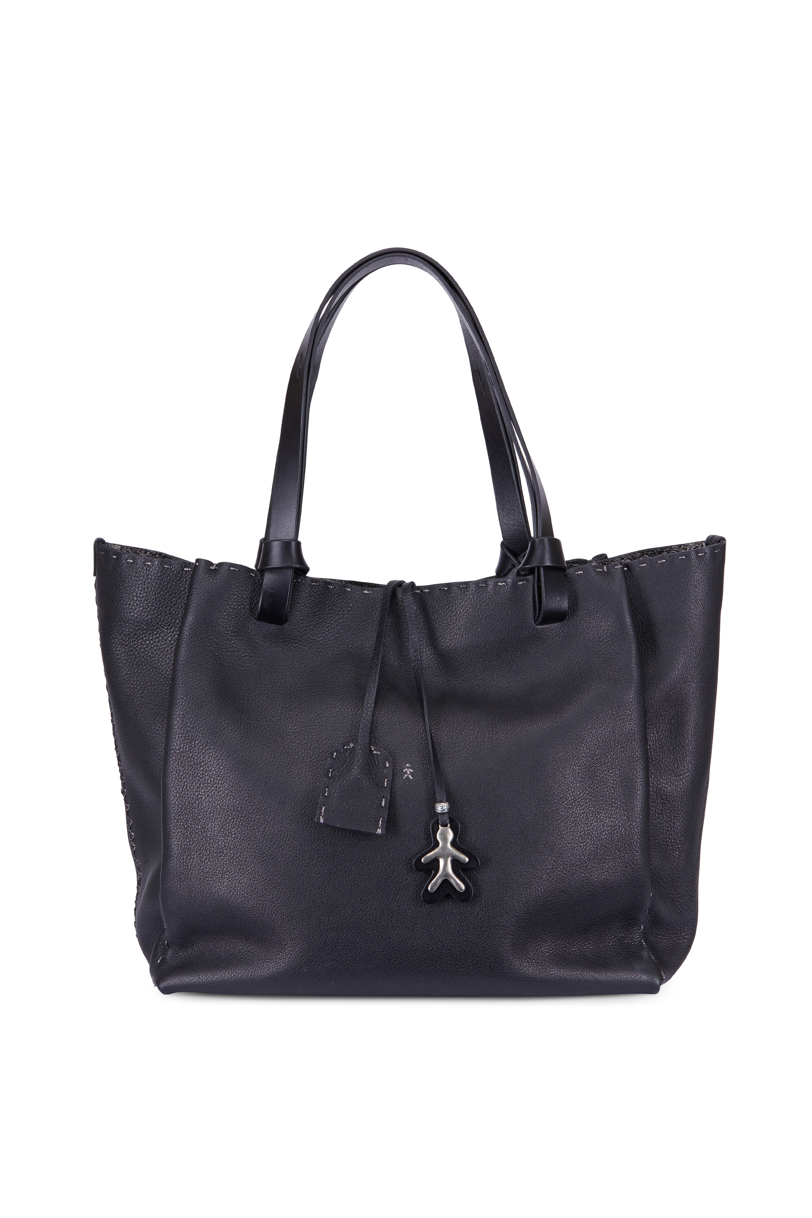 Henry Beguelin - Black Leather Expandable Tote | Mitchell Stores