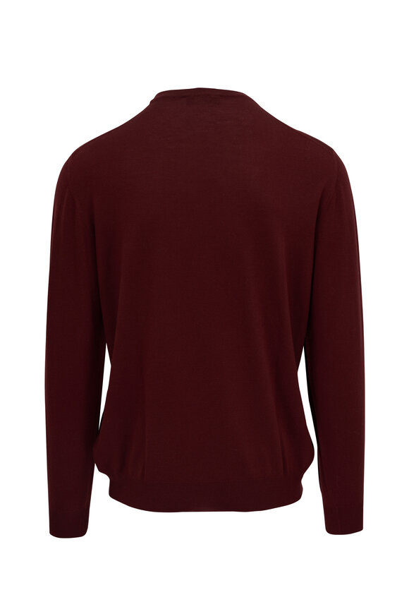 Fedeli - Burgundy Wool Crewneck Sweater 