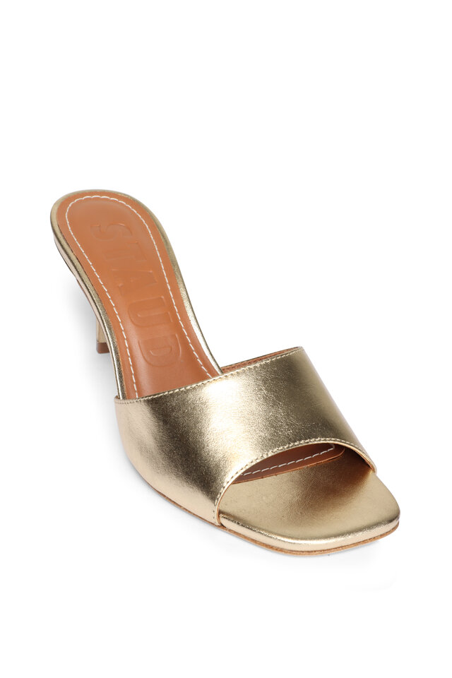 FRANCESCO RUSSO ゴールド トゥシューズ Francesco Russo - Gold Laminated Leather Thong Sandal