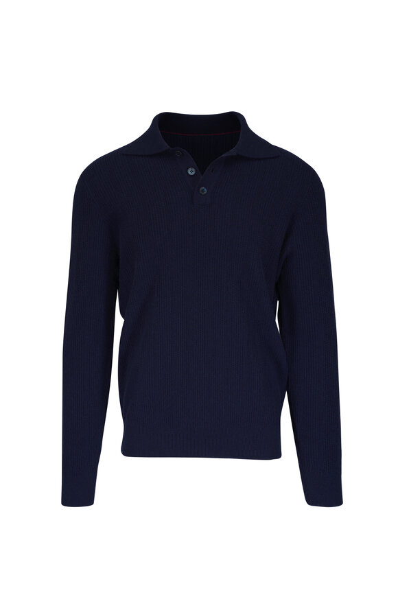 Loro Piana ダークブルー カーディガン Loro Piana Sweater Cardigan Classic Baby Cashmere Dark Blue