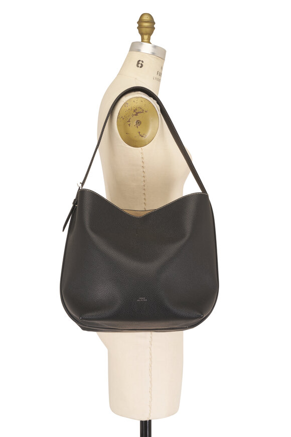 Totême Medium Black Grained Leather Belted Tote - view 7