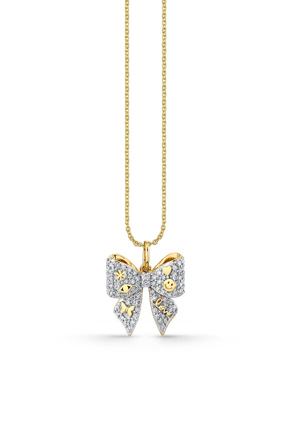 Sydney Evan 14k Yellow Gold Icons Bow Charm Pendant - view 1