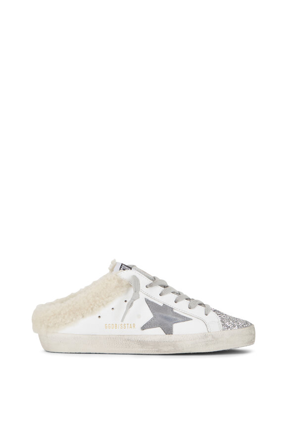 Golden Goose - Sabot White Leather Shearling Slide On Sneaker