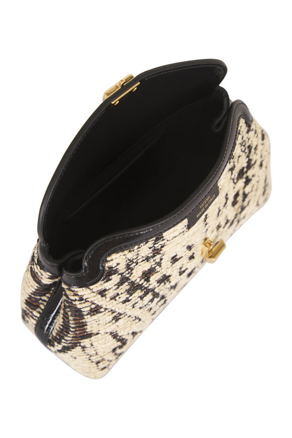 Totême Mini T-Lock Black & Ivory Paisley Clutch - view 6