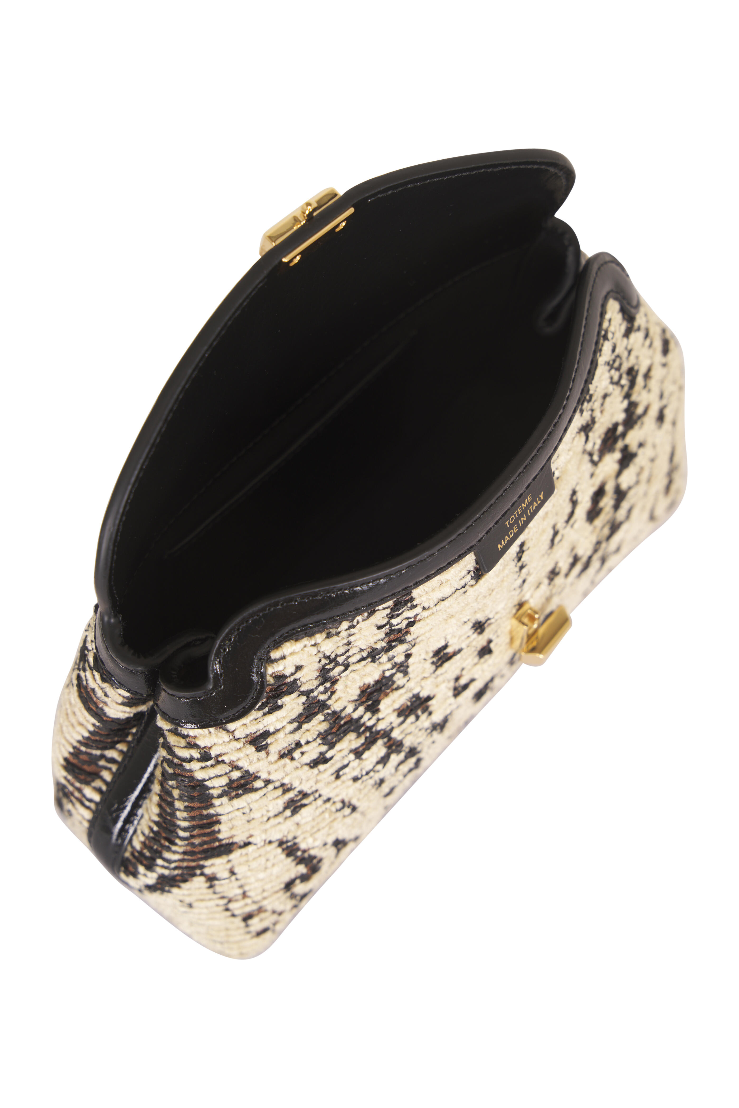 Totême - Mini T-Lock Black & Ivory Paisley Clutch - view 6