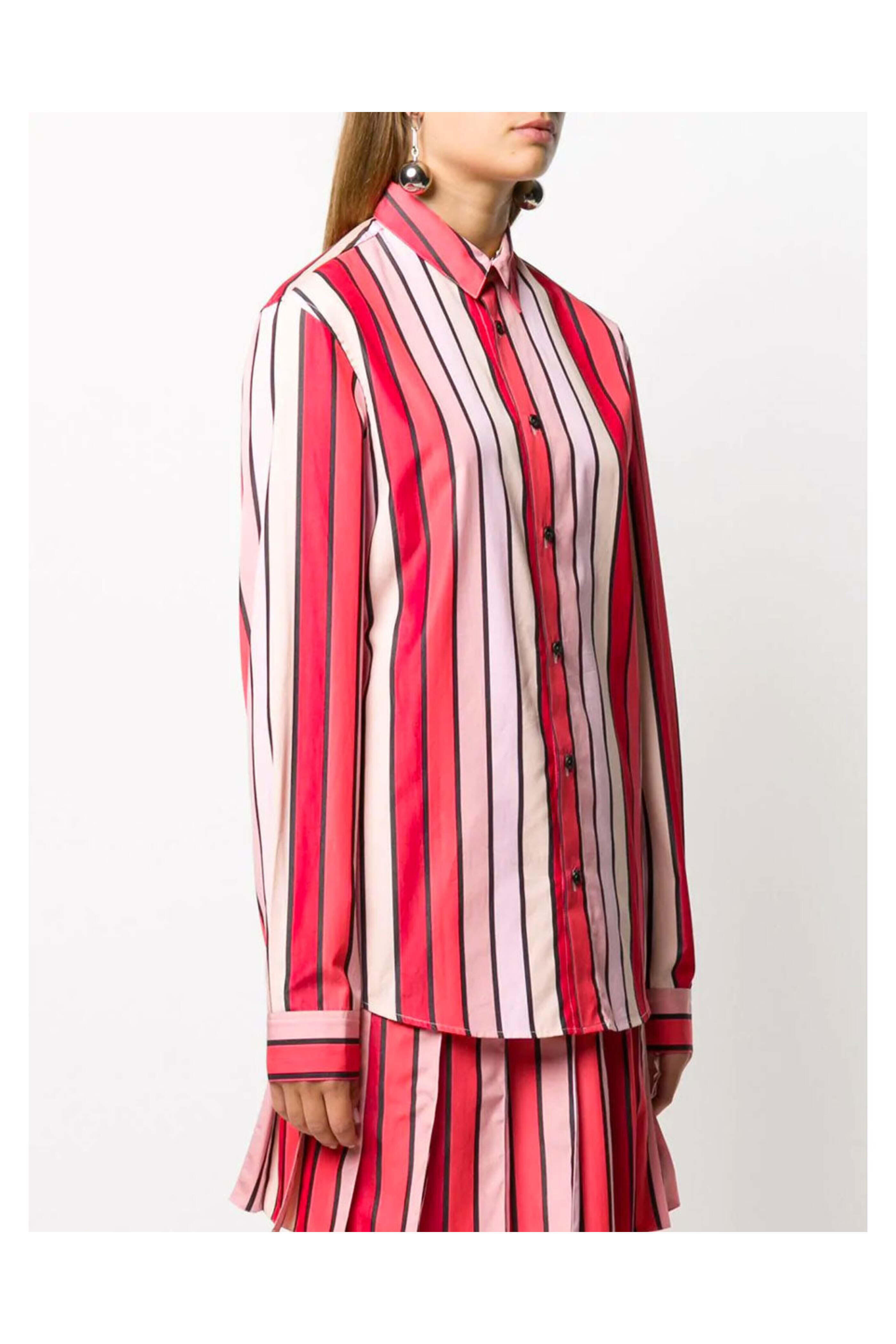 Marni - Red and Pink Striped Tailored Shirt