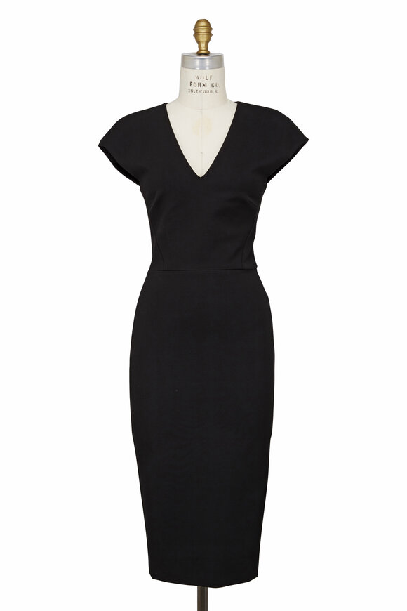 Victoria Beckham - Black Dense Rib Jersey Dress