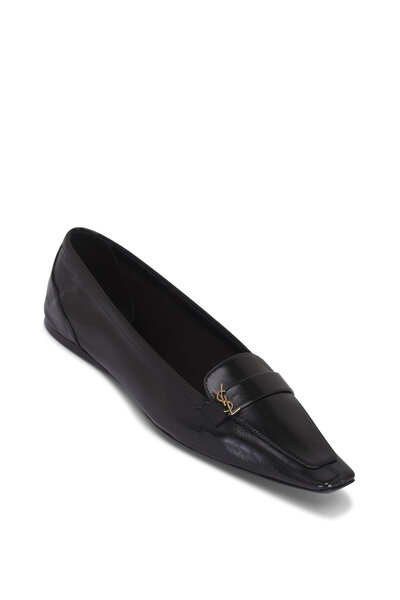 The Row - Black Eelskin Leather Soft Loafer, 25mm