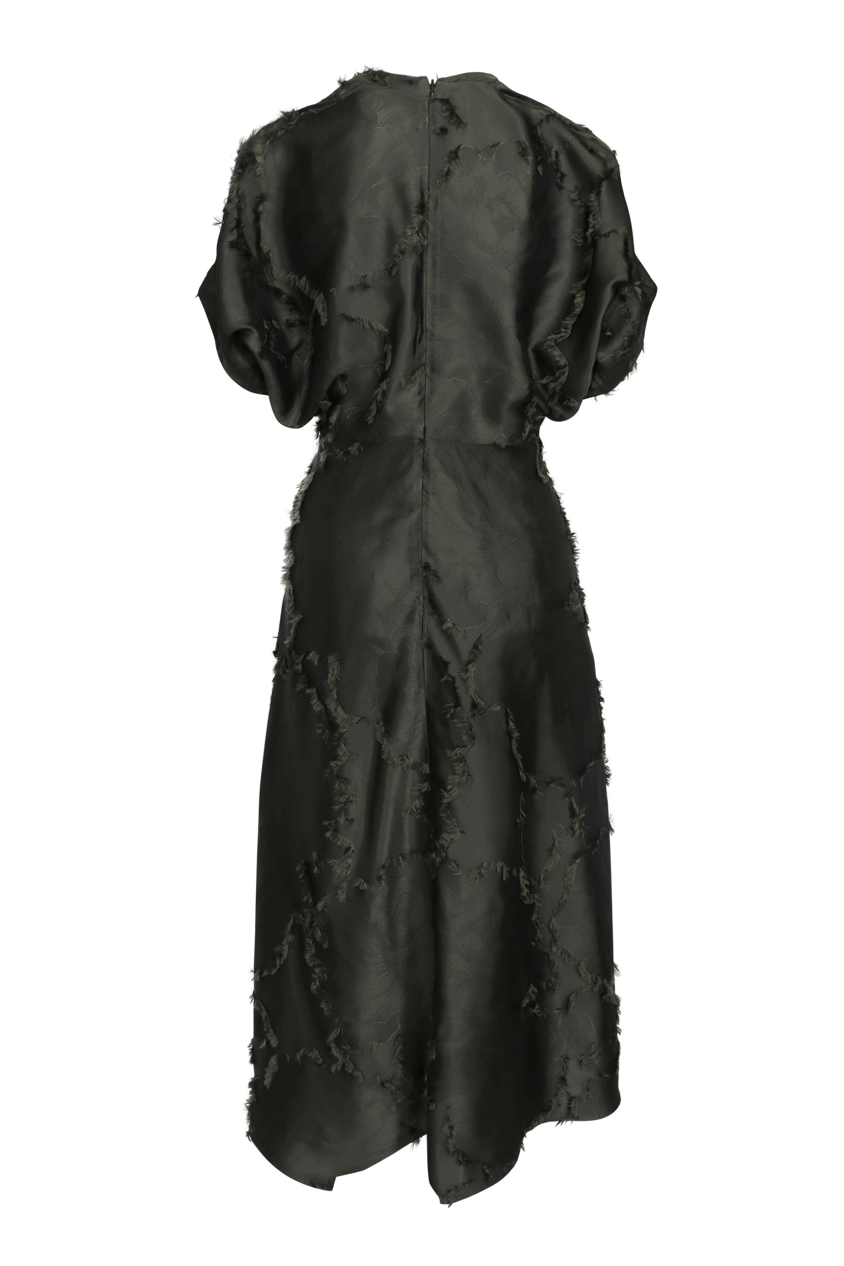 Zero + Maria Cornejo - Aki Wave Olive Lotus Coupe Dress