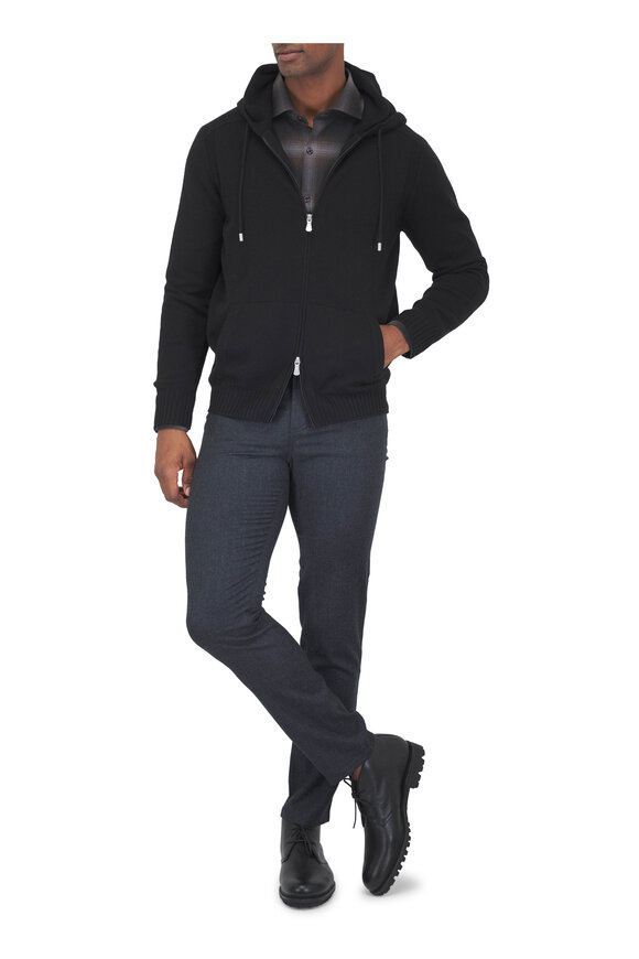 Patrick Assaraf Mahogany Ombre Check Cotton Sport Shirt - view 5