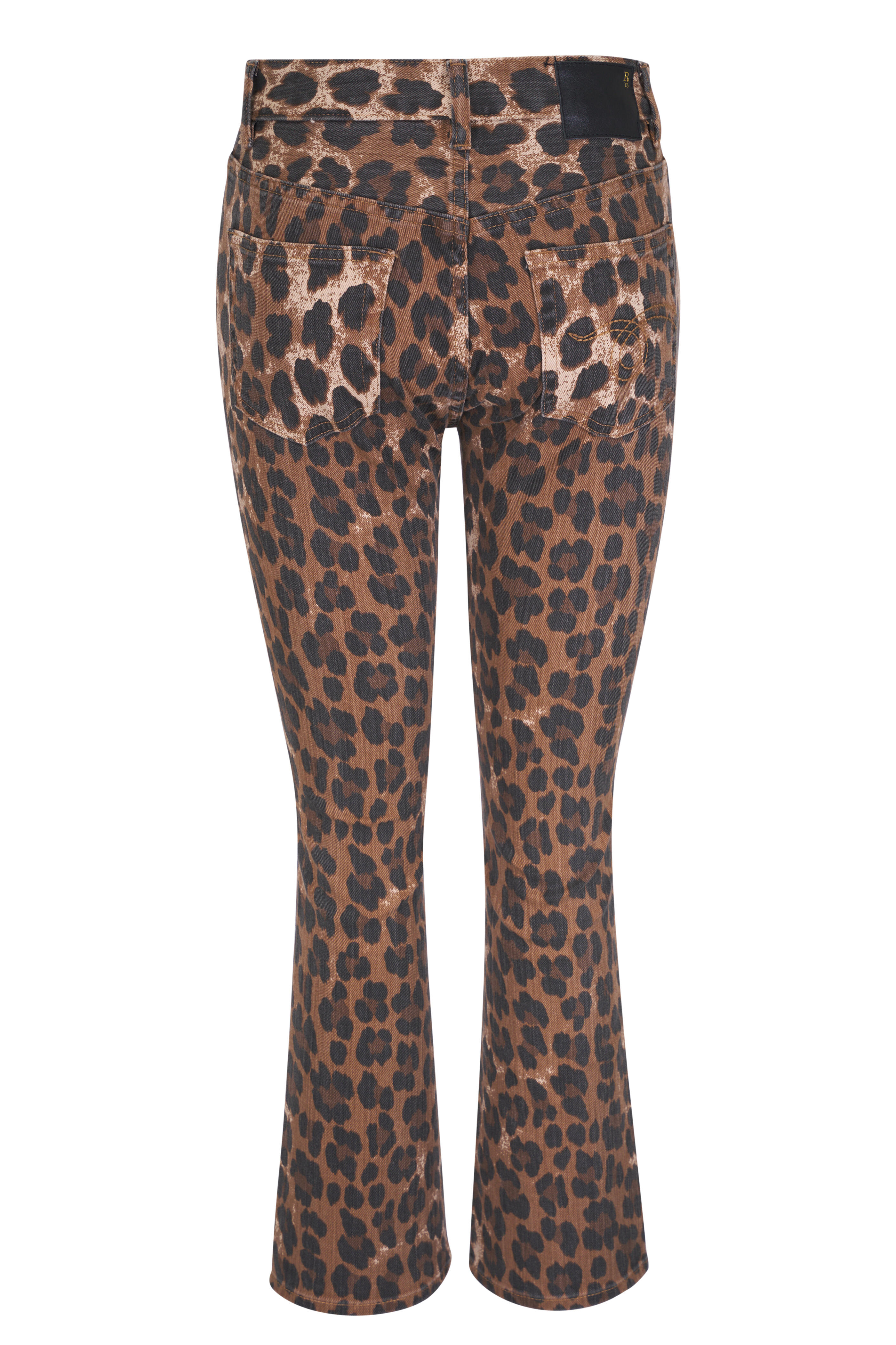 R13 - Stone Washed Leopard Kick Fit Jean