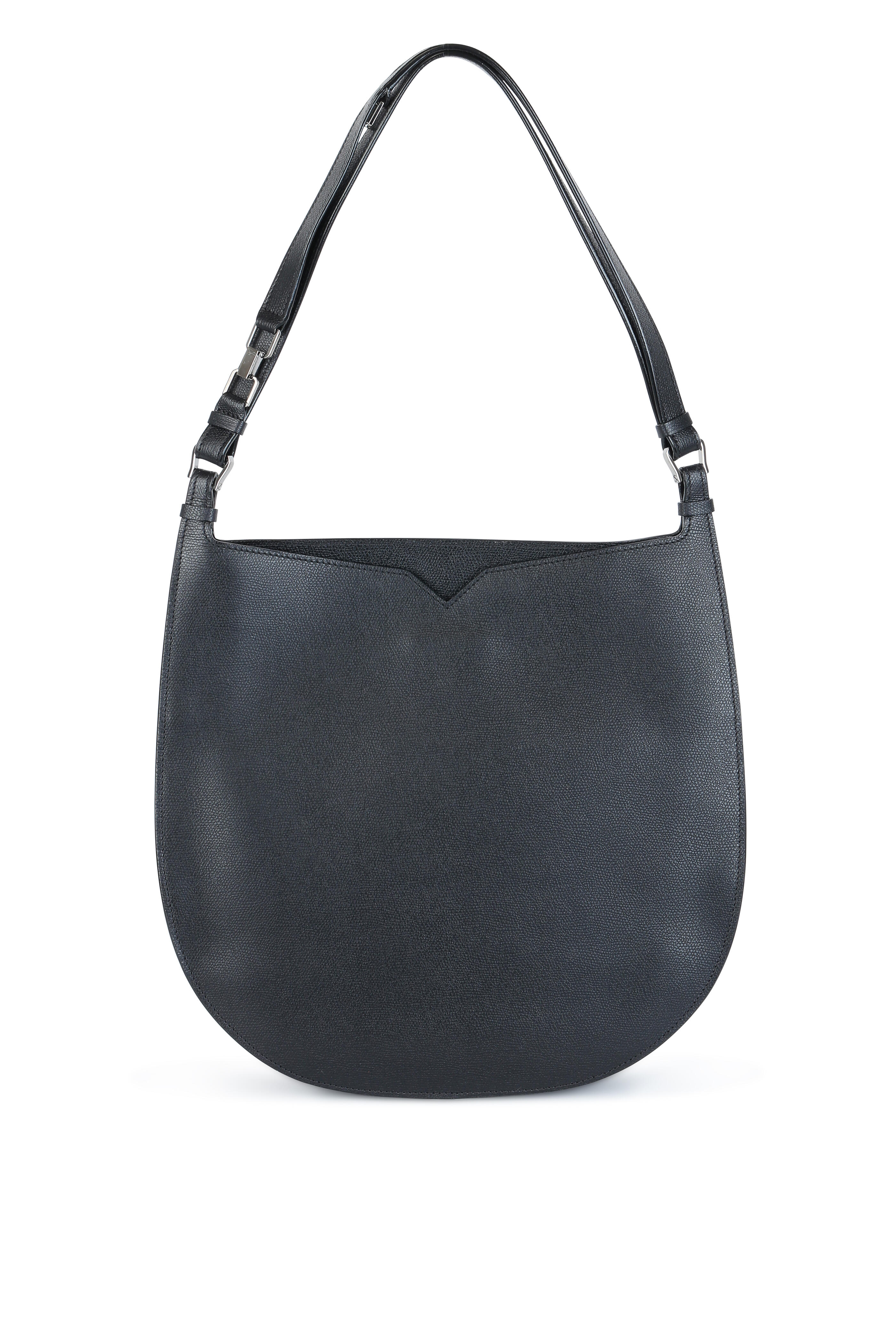 Valextra - Weekend Black Leather Hobo Bag | Mitchell Stores