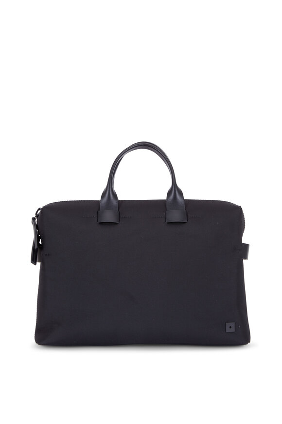 Troubadour - Black Nylon & Leather Slim Briefcase 