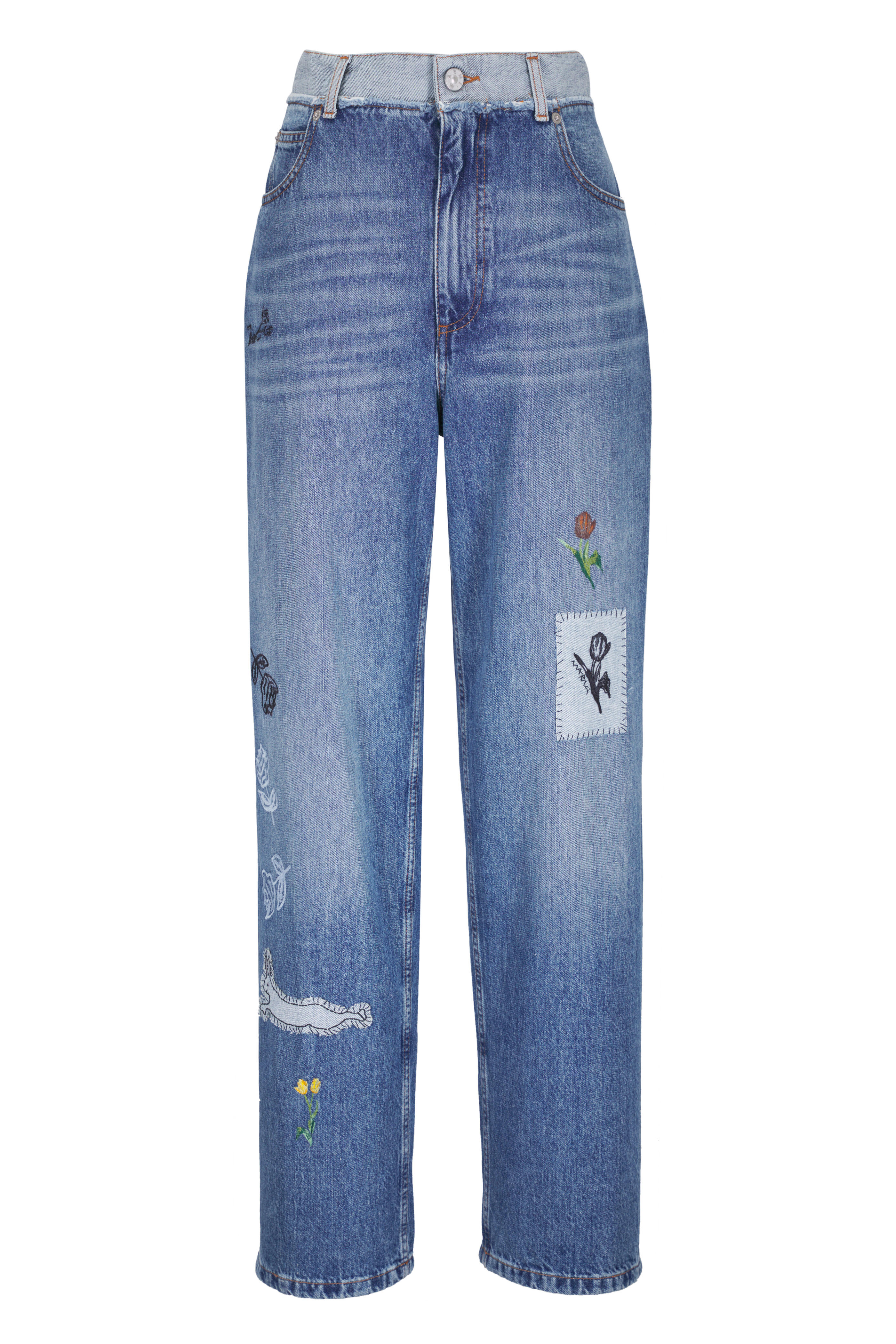 Marni - Stone Washed Patched Denim Pant