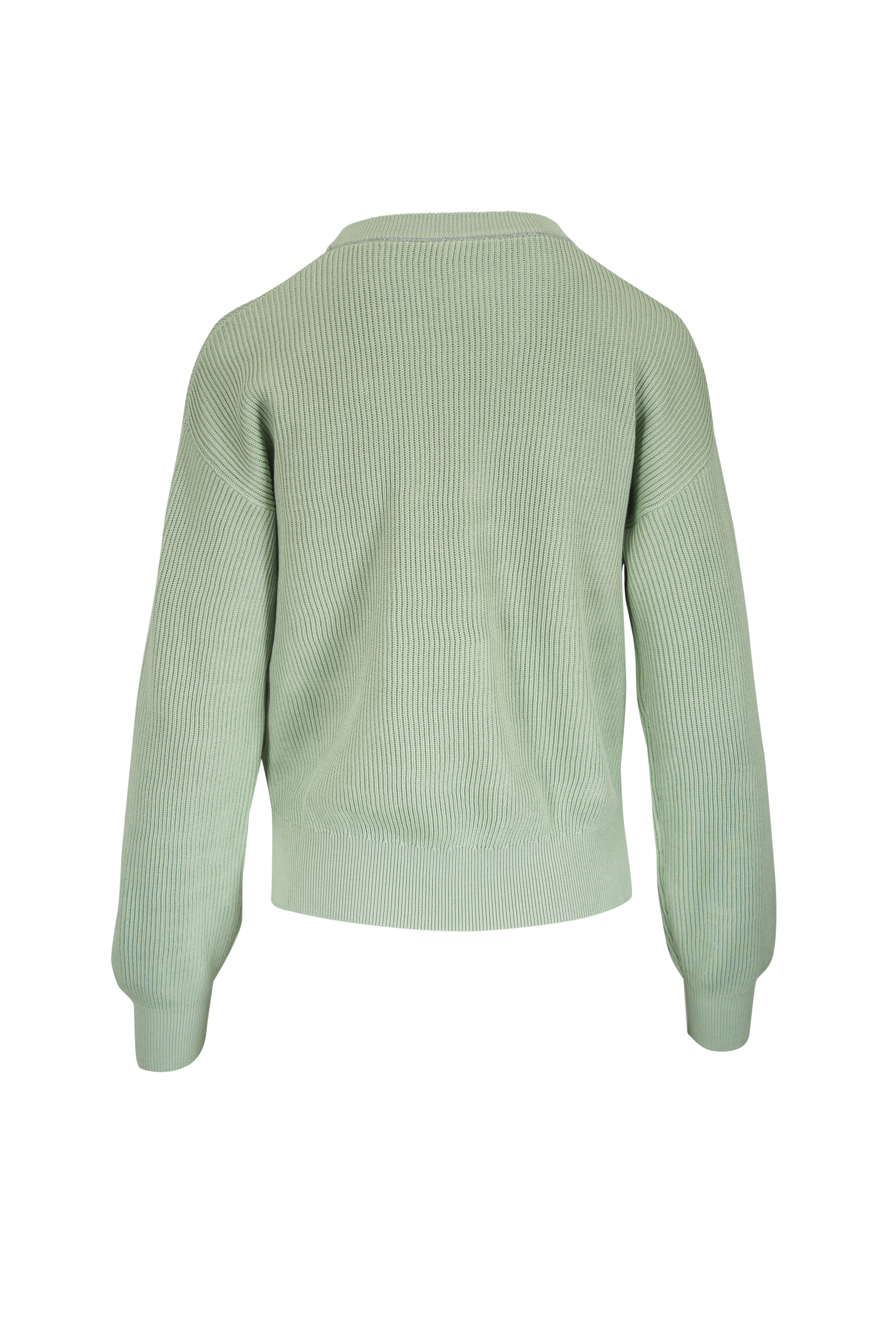 Brunello Cucinelli - Green Tea Lightweight Basic Crewneck Sweater