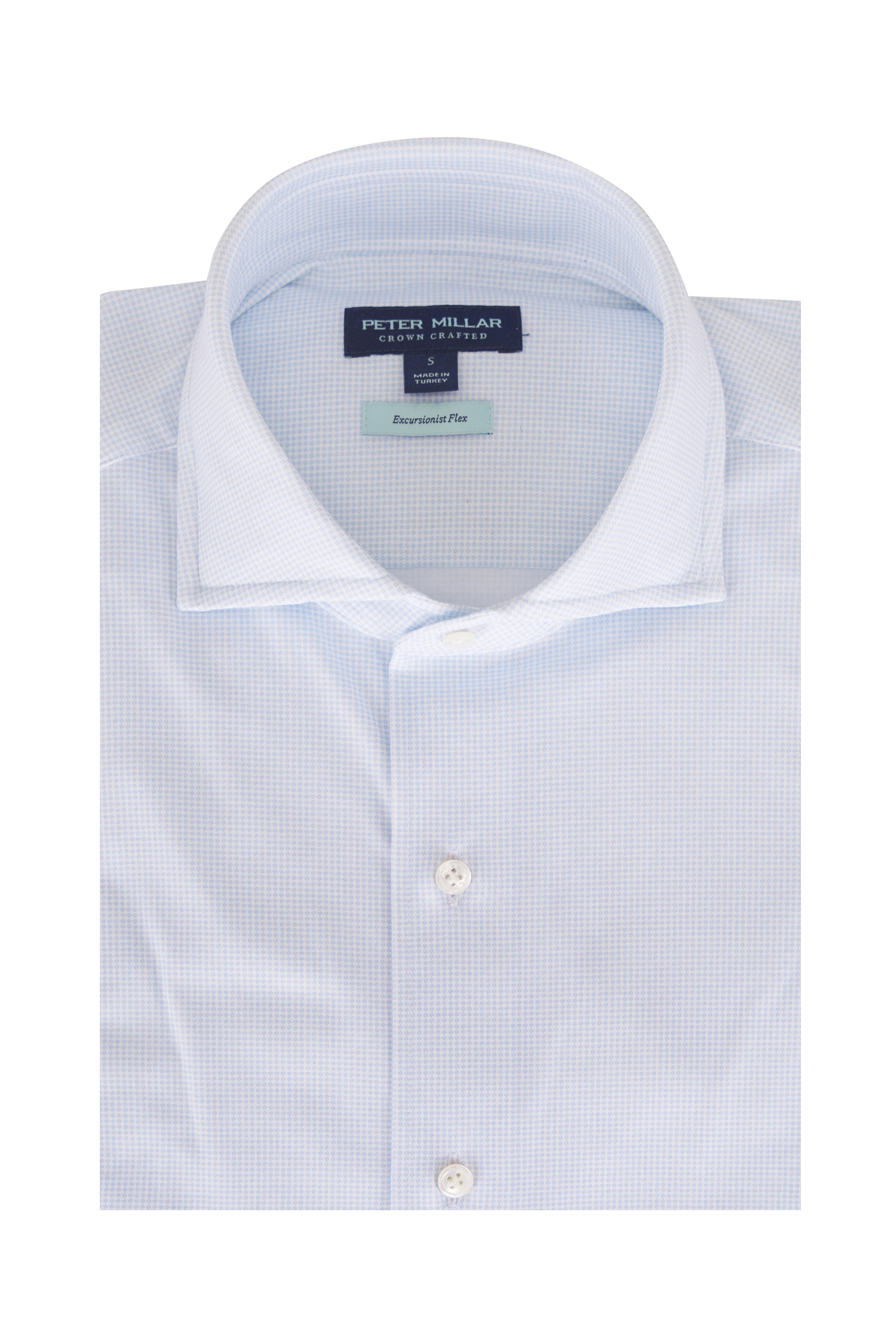 Peter Millar - Excursionist Flex Blue Frost Check Sport Shirt - view 1