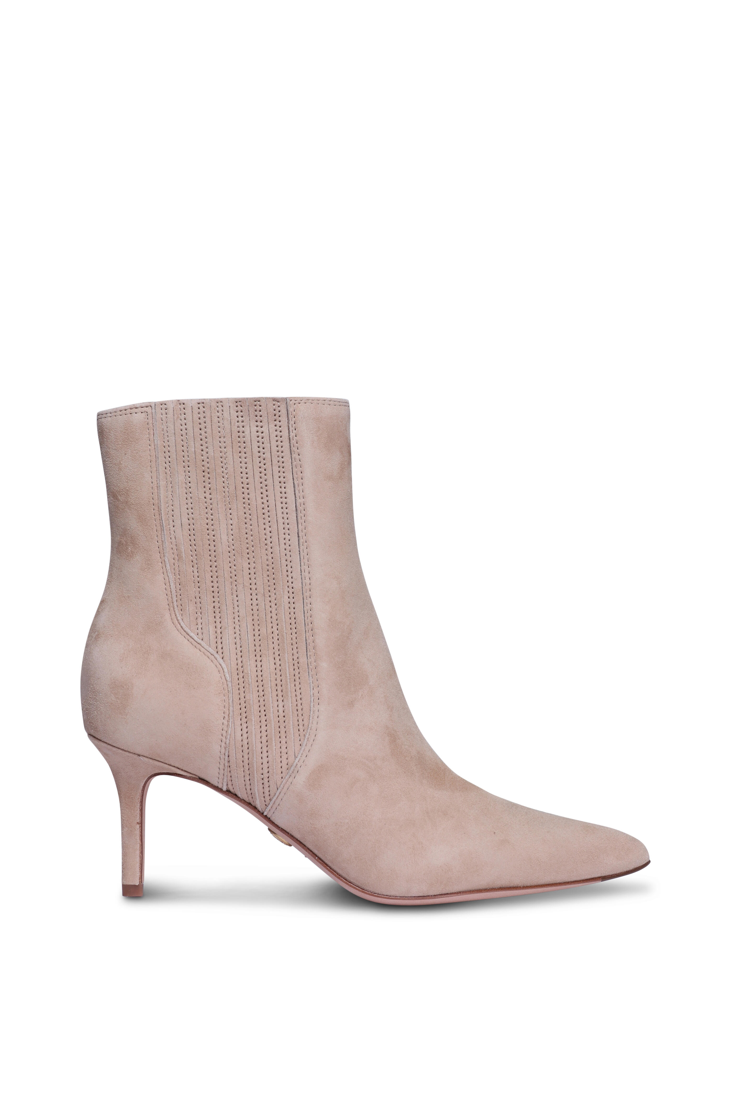 Veronica Beard - Lisa Sand Suede Mid-Heel Bootie