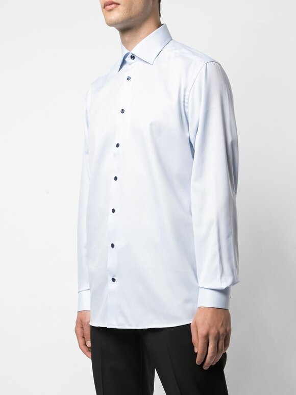 Eton - Light Blue Textured Contemporary Fit Dress Shirt