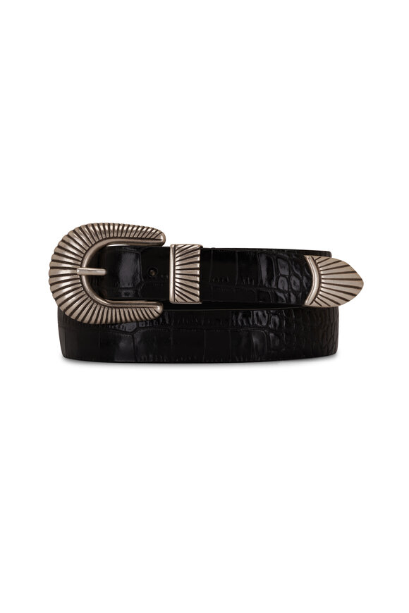 Anderson's - Black Faux Croc Western Leather Belt 