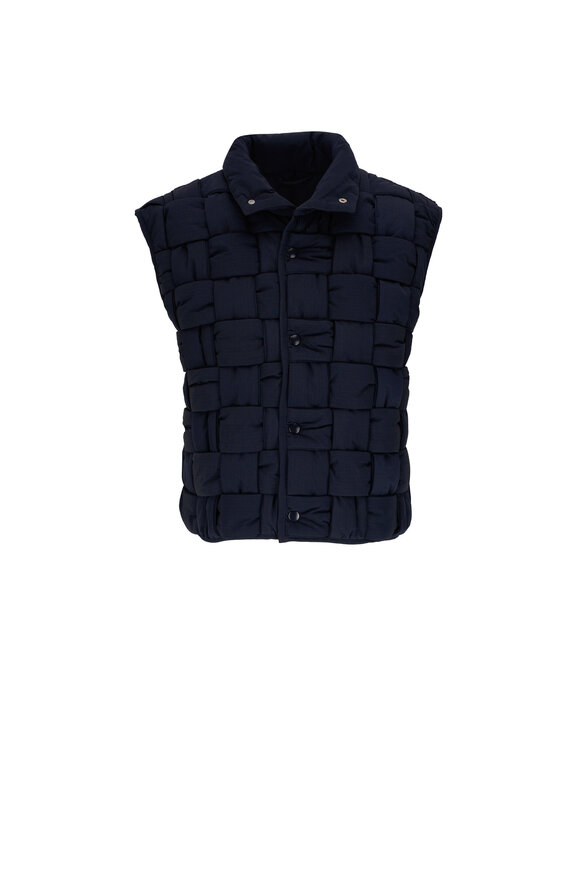 Bottega Veneta - Navy Tech Nylon Rip-Stop Intrecciato Gilet