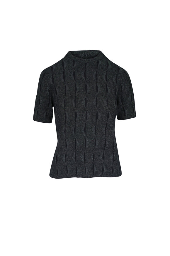 Lafayette 148 New York Black Multicolor Iridescent Sweater